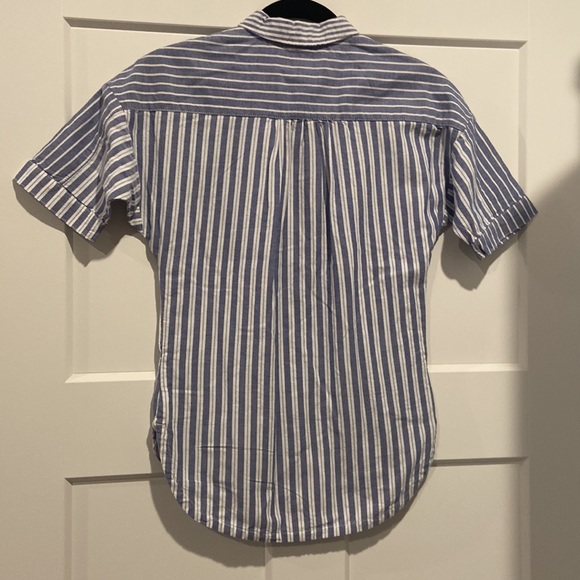Boys, free assembly xSmall 4–5 button-down blue and white striped multi pattern - Picture 6 of 9